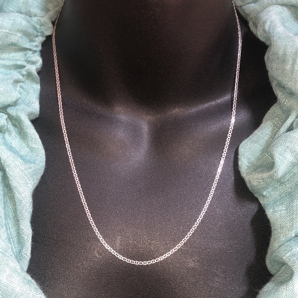 Solid 10K (not 14K ) White Gold Fancy Mariner Link Neck Chain Necklace - Picture 9 of 14